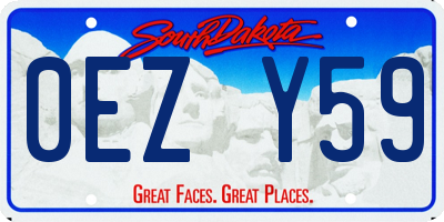 SD license plate 0EZY59