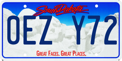 SD license plate 0EZY72