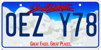 SD license plate 0EZY78