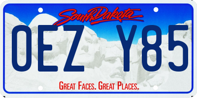SD license plate 0EZY85