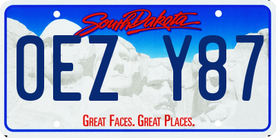 SD license plate 0EZY87