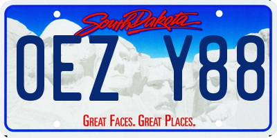 SD license plate 0EZY88