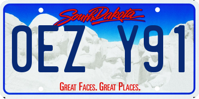 SD license plate 0EZY91