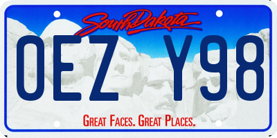 SD license plate 0EZY98