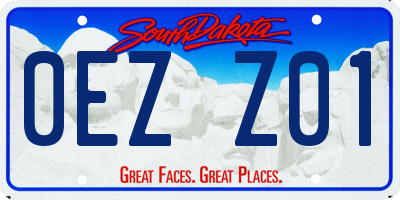 SD license plate 0EZZ01