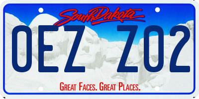 SD license plate 0EZZ02