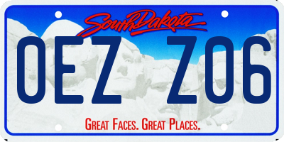 SD license plate 0EZZ06
