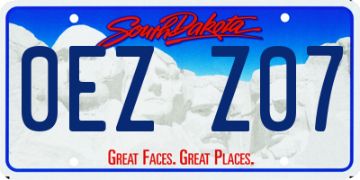 SD license plate 0EZZ07