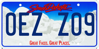 SD license plate 0EZZ09