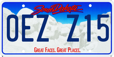 SD license plate 0EZZ15