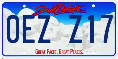 SD license plate 0EZZ17