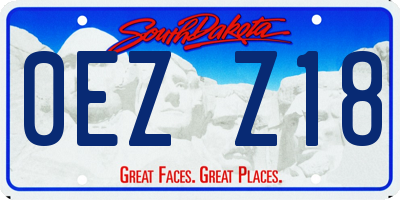 SD license plate 0EZZ18