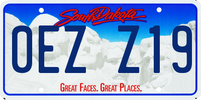 SD license plate 0EZZ19