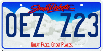 SD license plate 0EZZ23