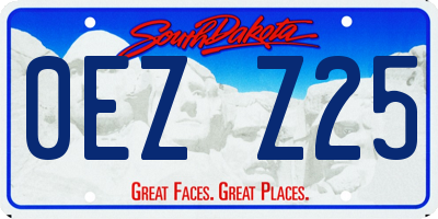 SD license plate 0EZZ25