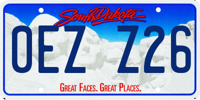 SD license plate 0EZZ26
