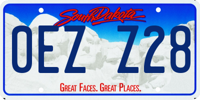 SD license plate 0EZZ28