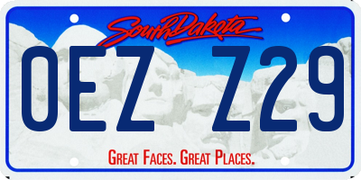 SD license plate 0EZZ29