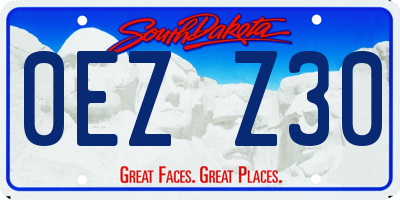 SD license plate 0EZZ30