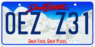 SD license plate 0EZZ31