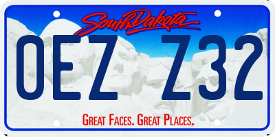 SD license plate 0EZZ32
