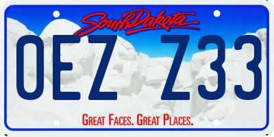 SD license plate 0EZZ33