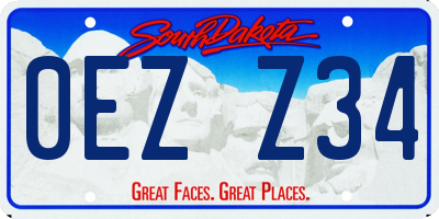 SD license plate 0EZZ34