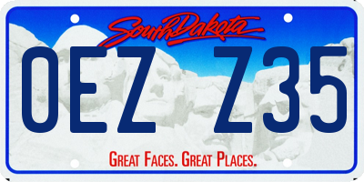 SD license plate 0EZZ35