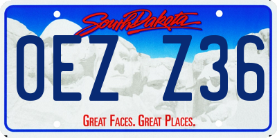 SD license plate 0EZZ36