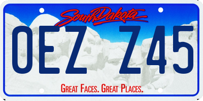 SD license plate 0EZZ45