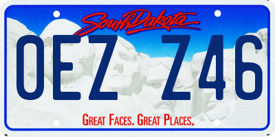 SD license plate 0EZZ46
