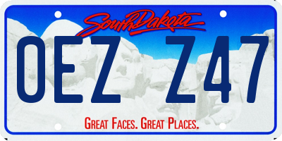 SD license plate 0EZZ47