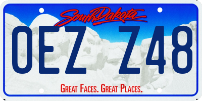 SD license plate 0EZZ48