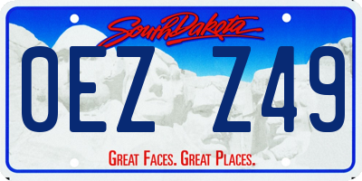 SD license plate 0EZZ49
