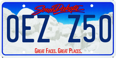 SD license plate 0EZZ50