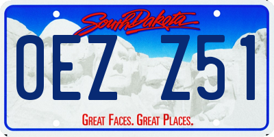 SD license plate 0EZZ51