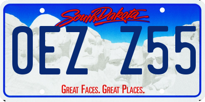 SD license plate 0EZZ55