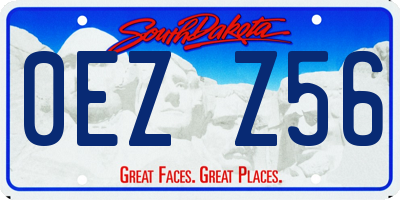 SD license plate 0EZZ56