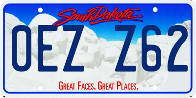 SD license plate 0EZZ62