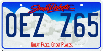 SD license plate 0EZZ65