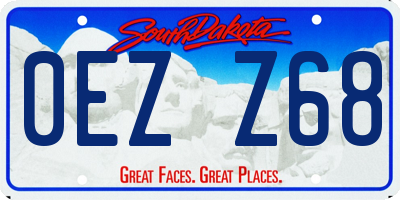 SD license plate 0EZZ68