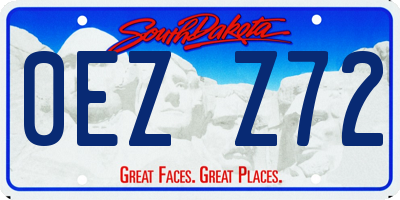 SD license plate 0EZZ72