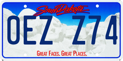 SD license plate 0EZZ74