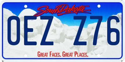 SD license plate 0EZZ76