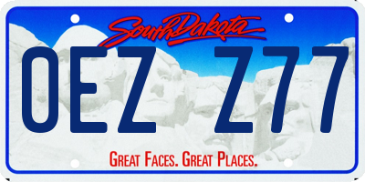 SD license plate 0EZZ77