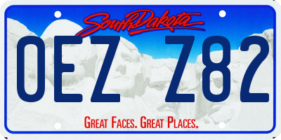 SD license plate 0EZZ82