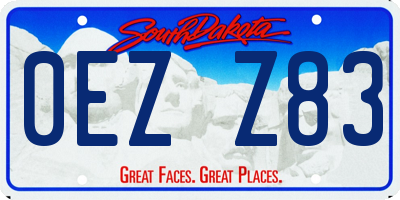 SD license plate 0EZZ83