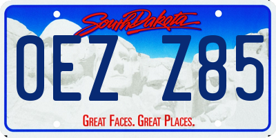 SD license plate 0EZZ85