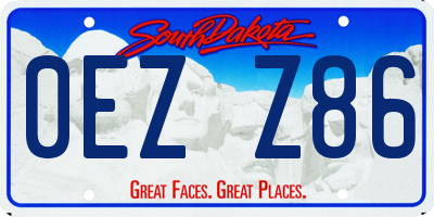 SD license plate 0EZZ86
