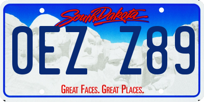 SD license plate 0EZZ89